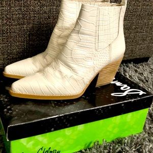 Sam Edelman White Crocodile Boots
